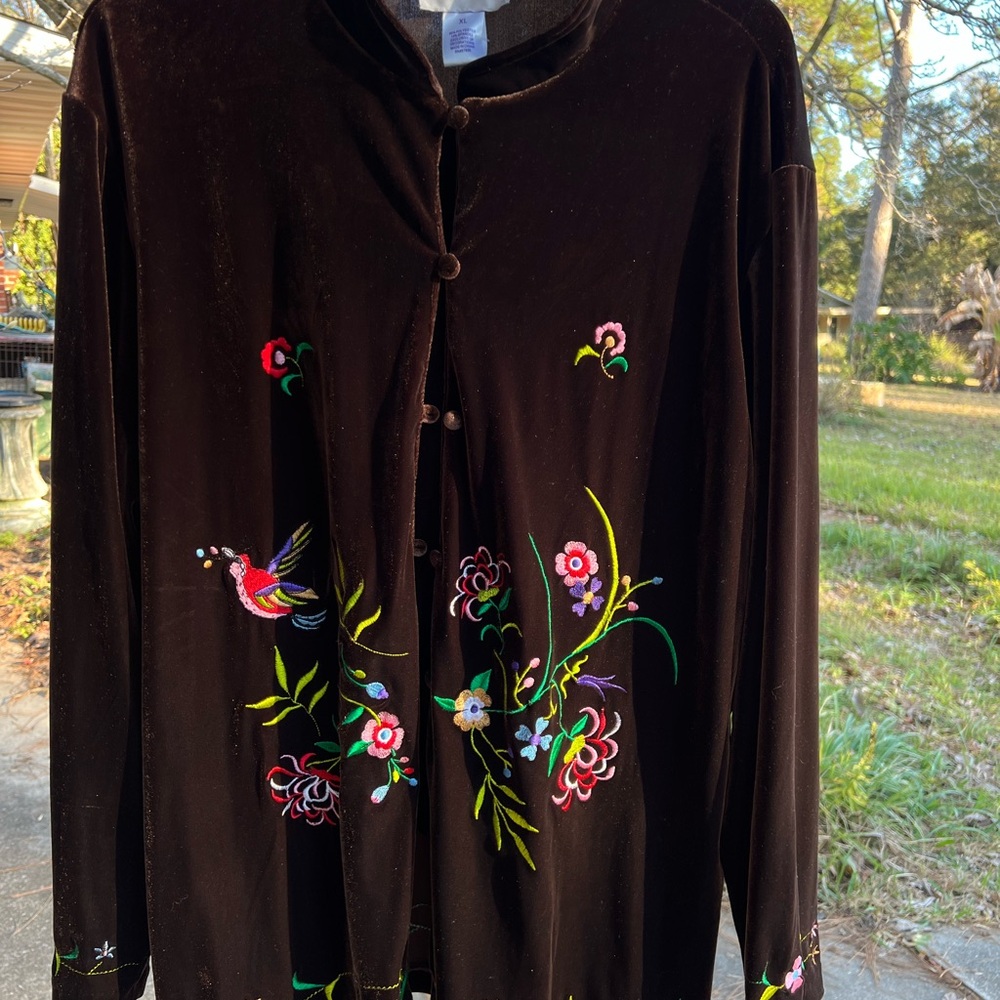 Susan Graver Rich Brown Velvet Jacket
